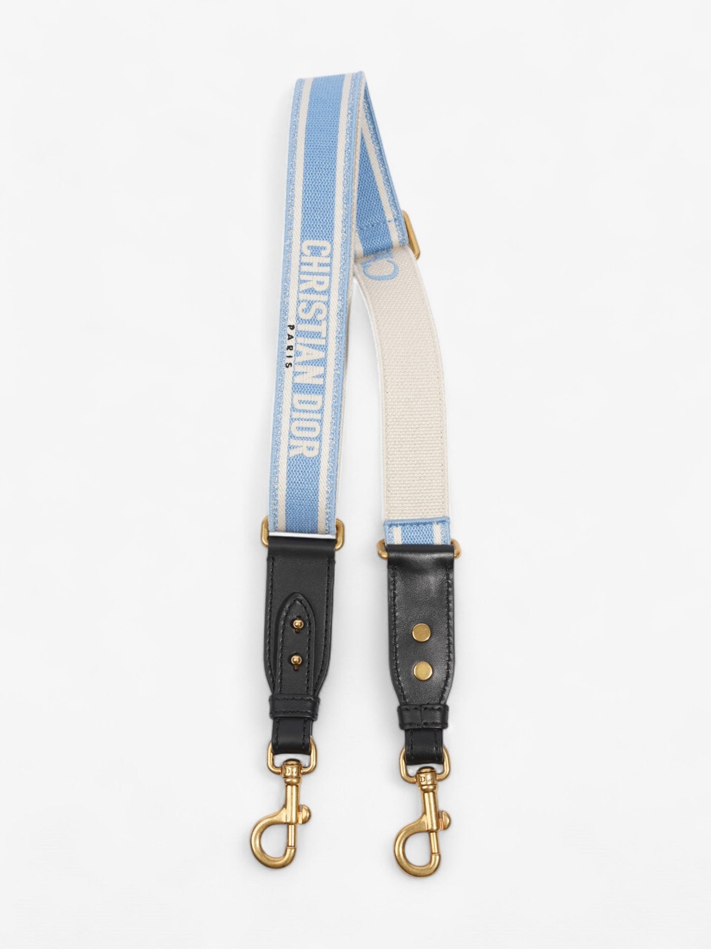 Christian Dior Adjustable Shoulder Strap With Ring Cornflower Blue / White / Gold Canvas
