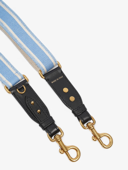 Christian Dior Adjustable Shoulder Strap With Ring Cornflower Blue / White / Gold Canvas