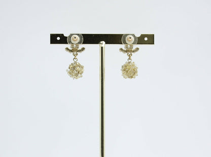 Chanel A12A Metal Engraving Vintage Concave Stud Earrings
