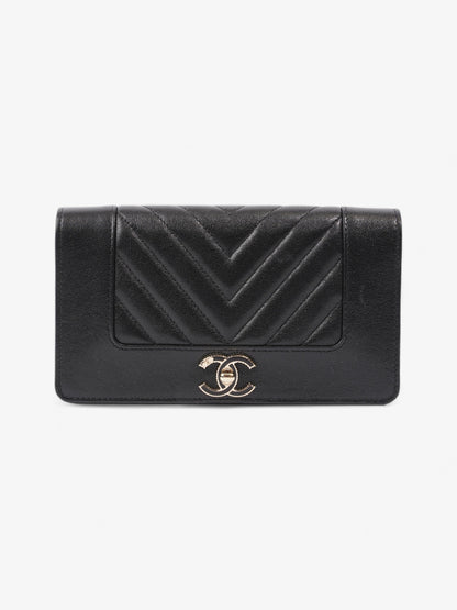 Chanel Mademoiselle Continental Wallet Black Caviar Leather