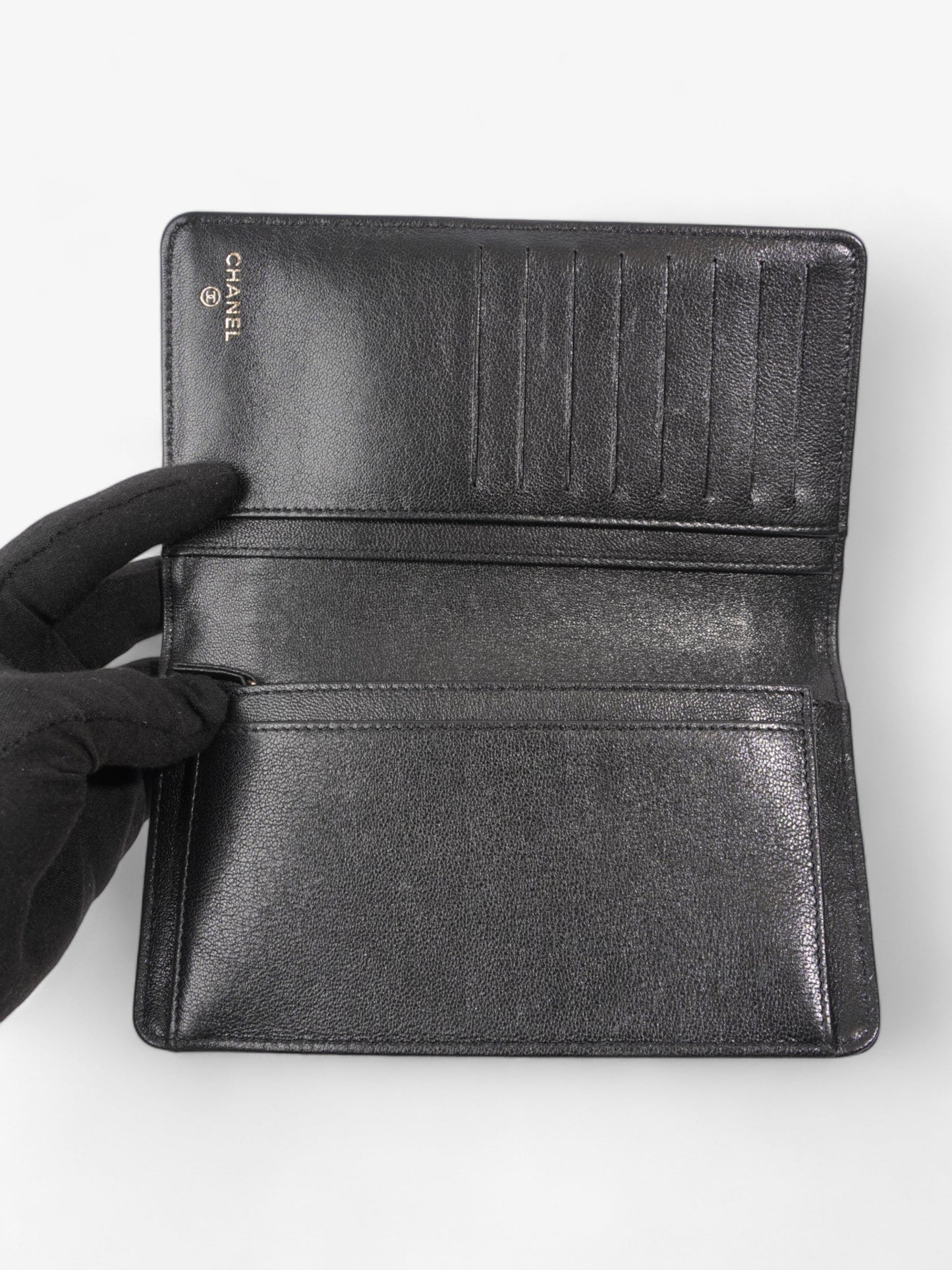 Chanel Mademoiselle Continental Wallet Black Caviar Leather