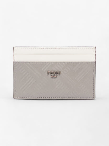 Fendi Shadow Card Holder Grey / Off White Leather