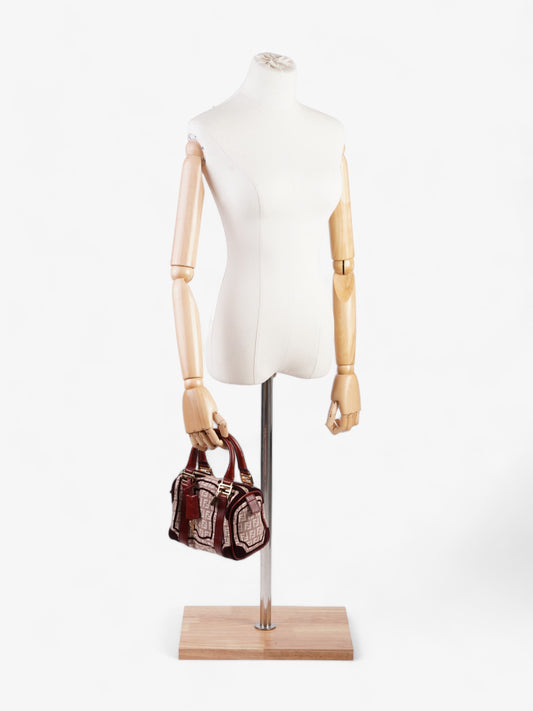 Fendi Zucchino Boston Burgundy Canvas