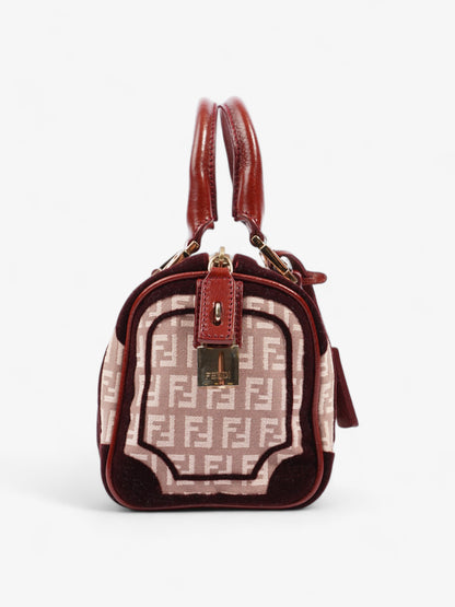Fendi Zucchino Boston Burgundy Canvas