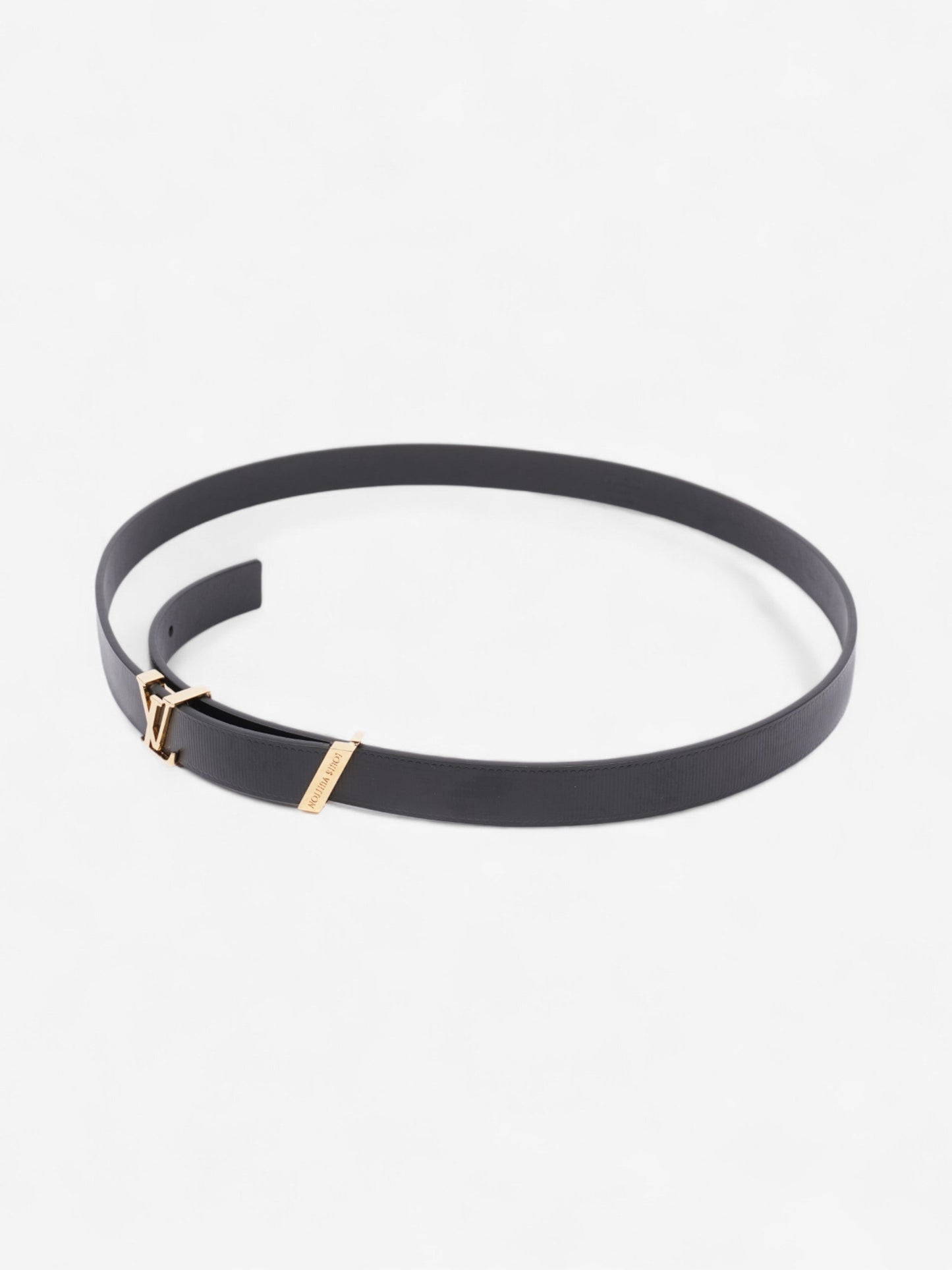 Louis Vuitton LV Initials Belt Black / Gold Leather 85cm / 34"