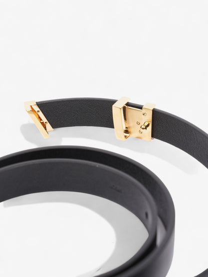 Louis Vuitton LV Initials Belt Black / Gold Leather 85cm / 34"