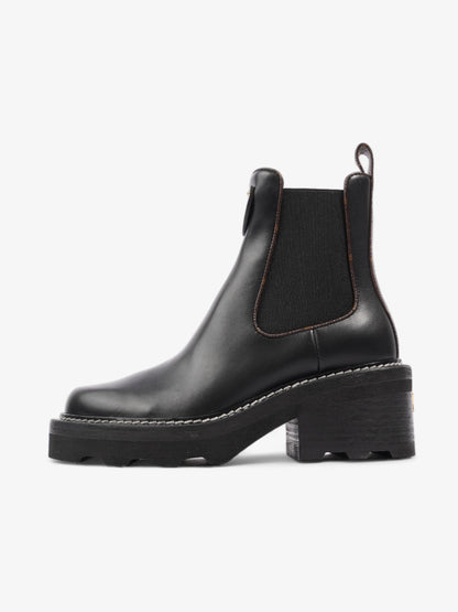 Louis Vuitton Beaubourg Ankle Boots Black / Brown Monogram Leather EU 36 UK 3