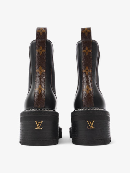 Louis Vuitton Beaubourg Ankle Boots Black / Brown Monogram Leather EU 36 UK 3