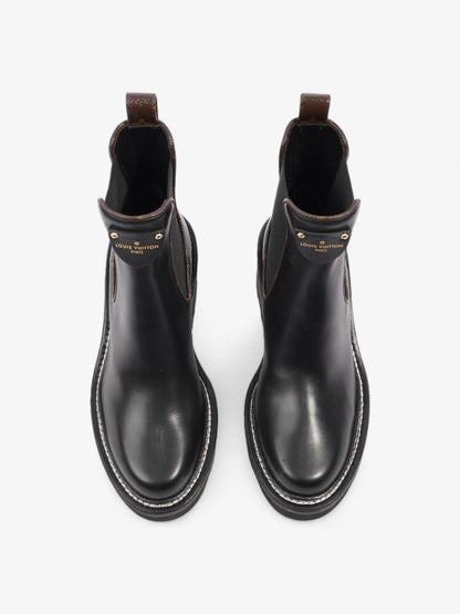 Louis Vuitton Beaubourg Ankle Boots Black / Brown Monogram Leather EU 36 UK 3