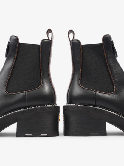 Louis Vuitton Beaubourg Ankle Boots Black / Brown Monogram Leather EU 36 UK 3