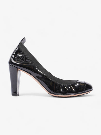 Chanel CC Ballerina Platform Pumps 70 Black Patent Leather EU 39 UK 6