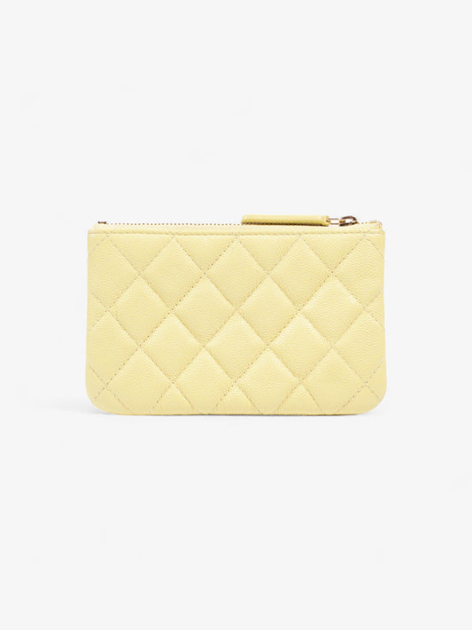 Chanel Quilted Pouch Yellow Caviar Leather