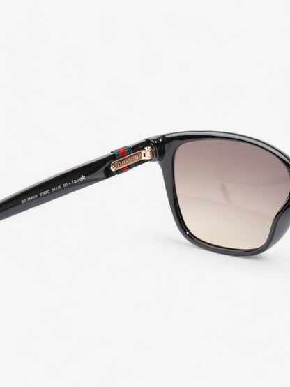 Gucci GG Web Sunglasses Black / Red / Green Acetate 135mm