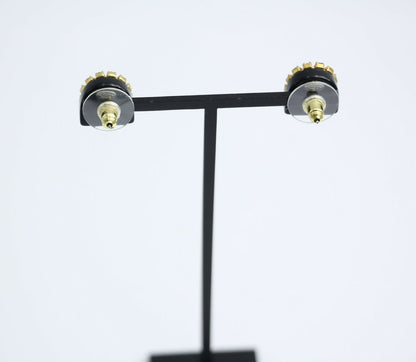 Chanel Vintage 00A Rhinestone Ring Shape Stud Earrings