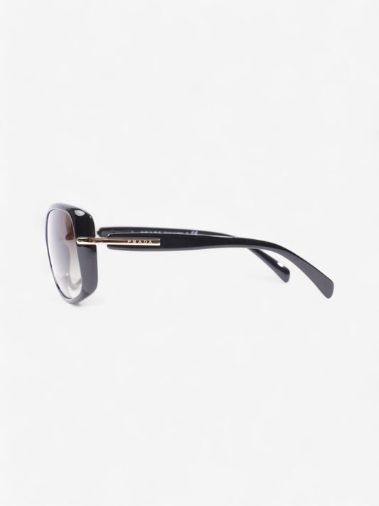 Prada Oversized Sunglasses Black / Light Gold Acetate 130mm