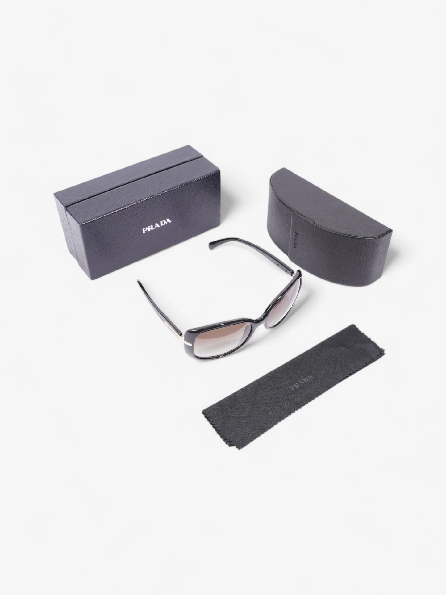 Prada Oversized Sunglasses Black / Light Gold Acetate 130mm