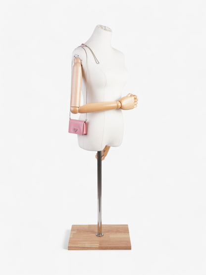 Prada Logo Wallet on Chain Pink Leather Mini