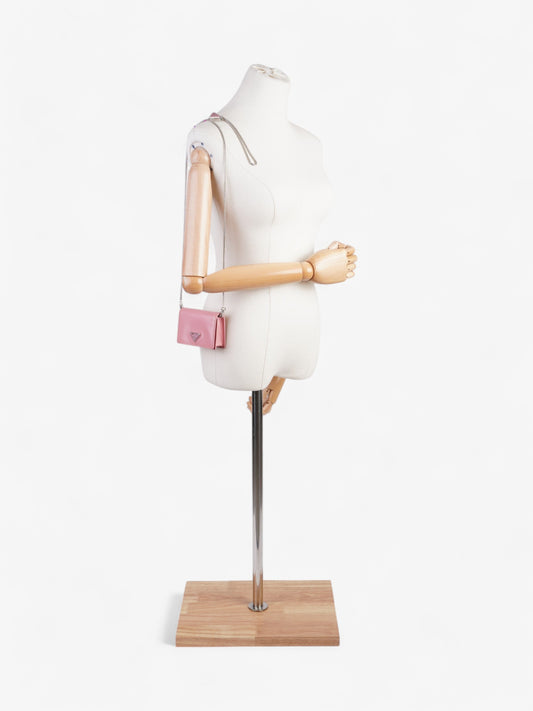 Prada Logo Wallet on Chain Pink Leather Mini