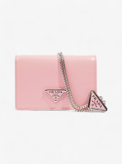 Prada Logo Wallet on Chain Pink Leather Mini