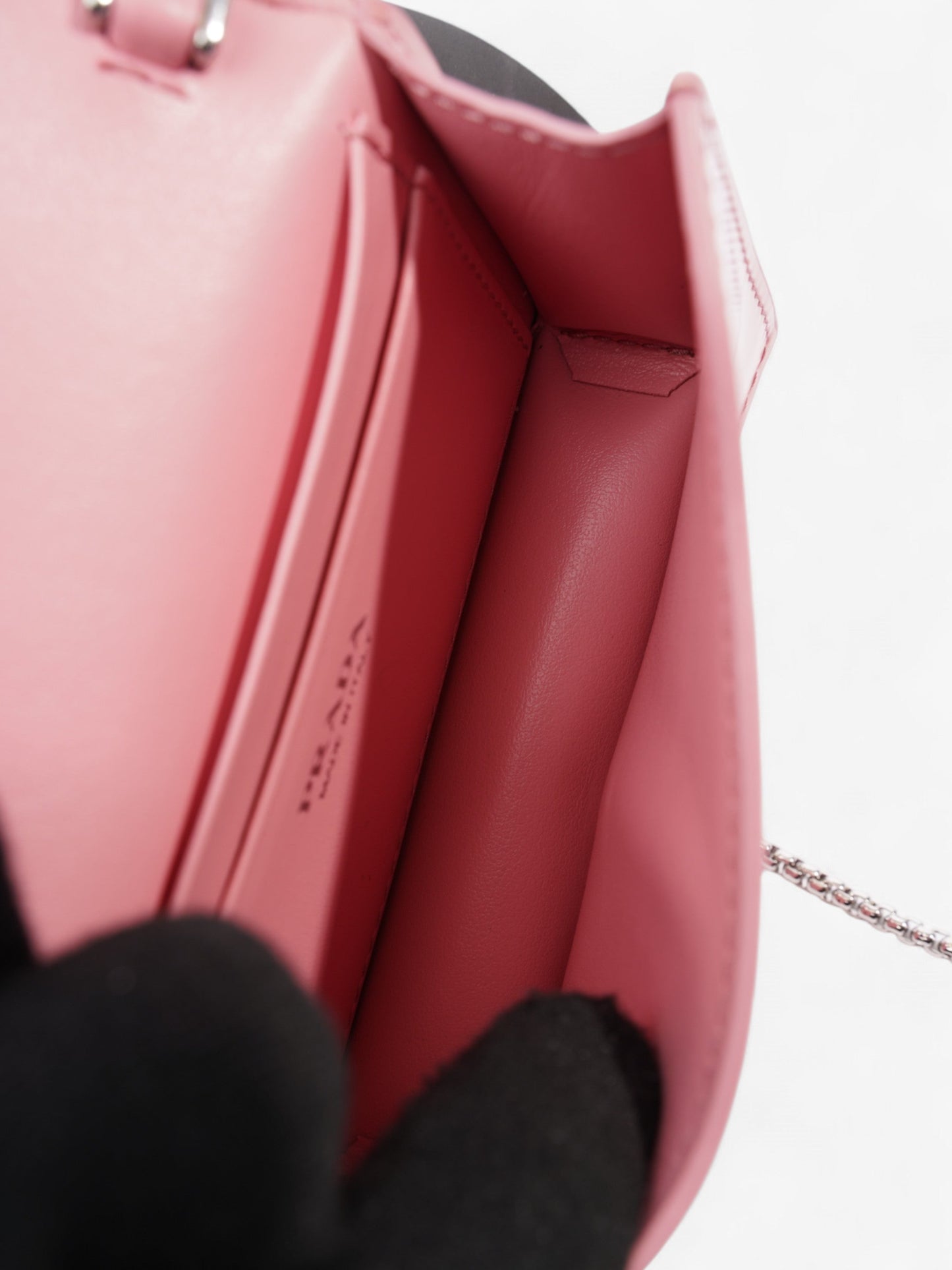 Prada Logo Wallet on Chain Pink Leather Mini