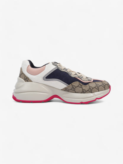 Gucci Rhyton Sneakers Beige  / Navy / Pink Canvas EU 41 UK 7