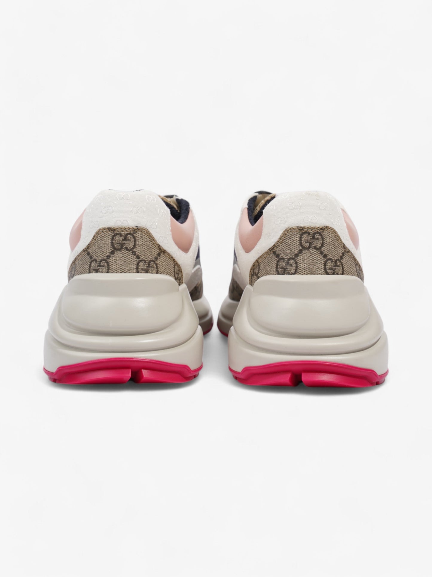 Gucci Rhyton Sneakers Beige  / Navy / Pink Canvas EU 41 UK 7