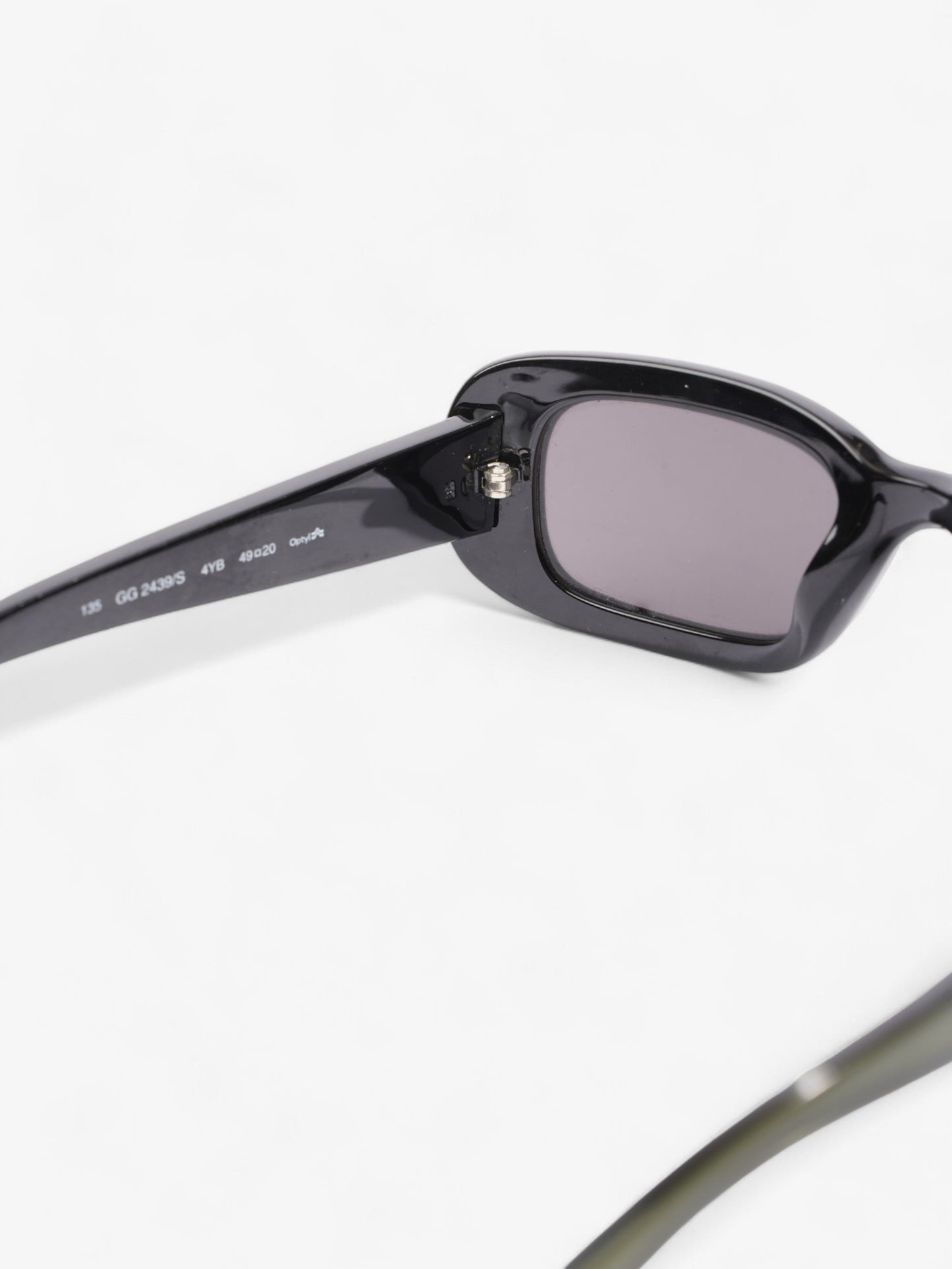 Gucci Rectangular Framed Sunglasses Olive Green Acetate 135mm