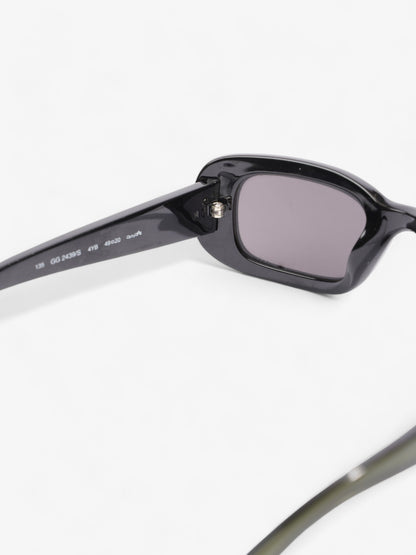 Gucci Rectangular Framed Sunglasses Olive Green Acetate 135mm