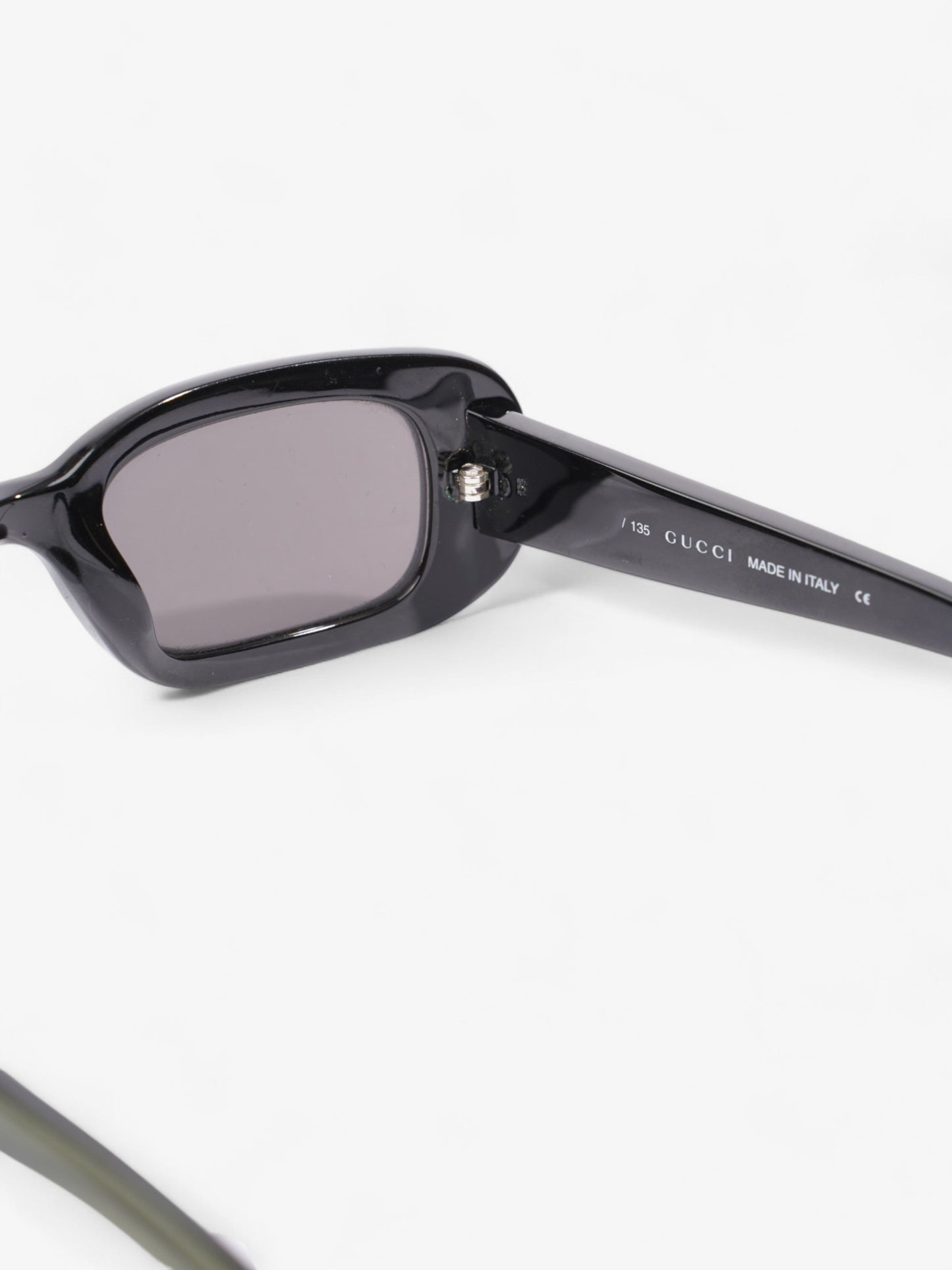 Gucci Rectangular Framed Sunglasses Olive Green Acetate 135mm