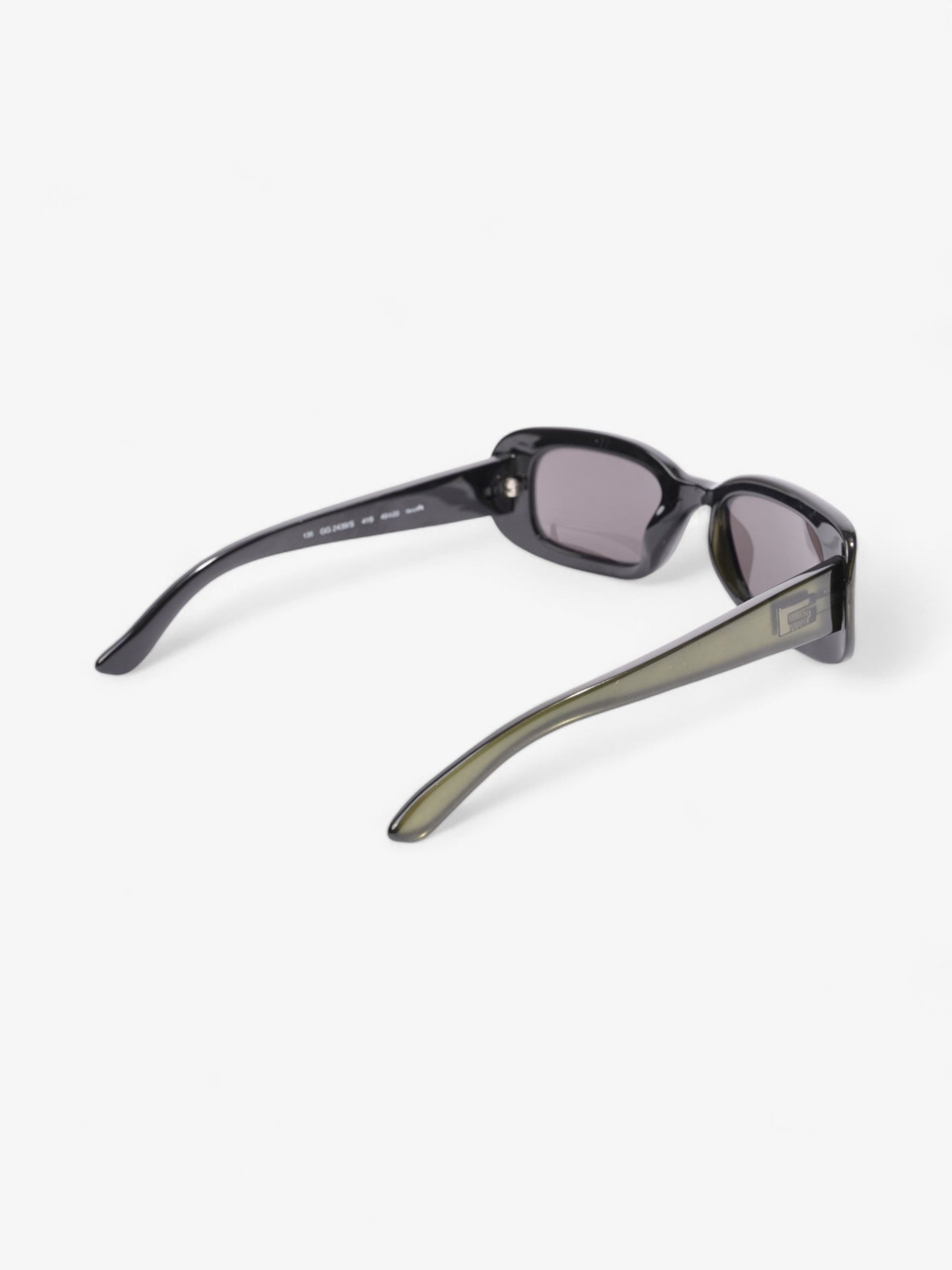 Gucci Rectangular Framed Sunglasses Olive Green Acetate 135mm