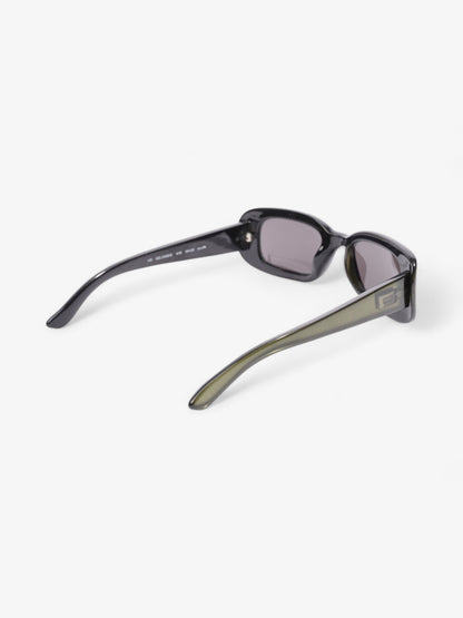 Gucci Rectangular Framed Sunglasses Olive Green Acetate 135mm