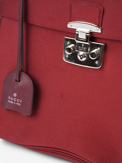 Gucci Bamboo Lady Lock Top Handle Red Velvet