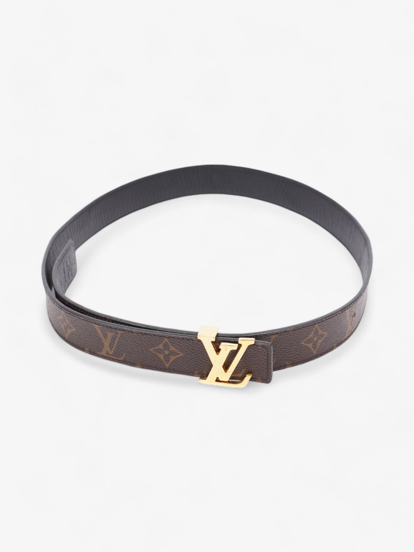 Louis Vuitton LV Initiales Reversible Belt Monogram / Black / Gold Canvas 90cm / 36"