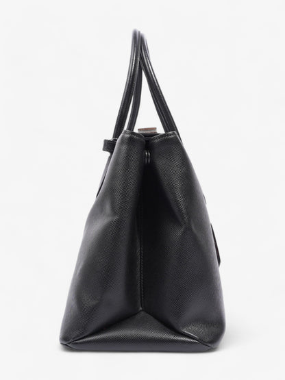 Prada Turnlock Twin Tote Black Saffiano Leather