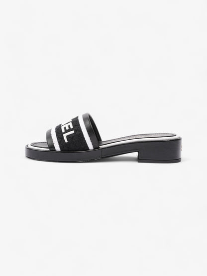 Chanel CC Mule Sandal 15mm Black / White Tweed EU 37 UK 4