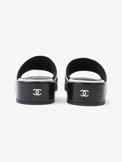 Chanel CC Mule Sandal 15mm Black / White Tweed EU 37 UK 4