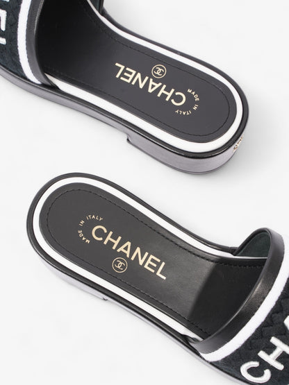 Chanel CC Mule Sandal 15mm Black / White Tweed EU 37 UK 4