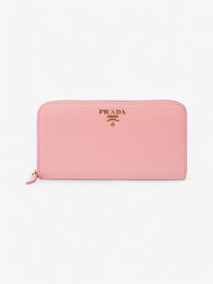 Prada Continental Wallet Pink Saffiano Leather