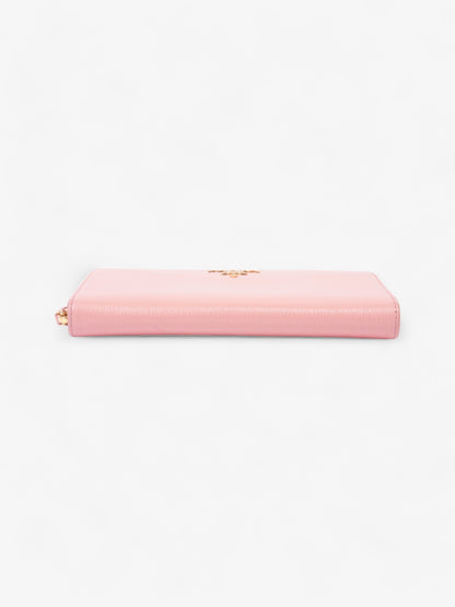 Prada Continental Wallet Pink Saffiano Leather