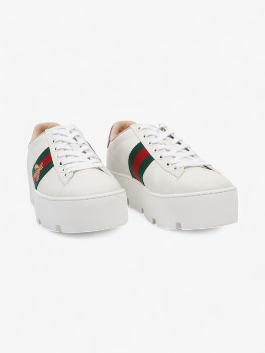 Gucci Ace Platform Sneakers White  / Green / Red Leather EU 35.5 UK 2.5