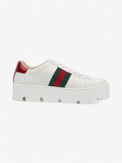 Gucci Ace Platform Sneakers White  / Green / Red Leather EU 35.5 UK 2.5