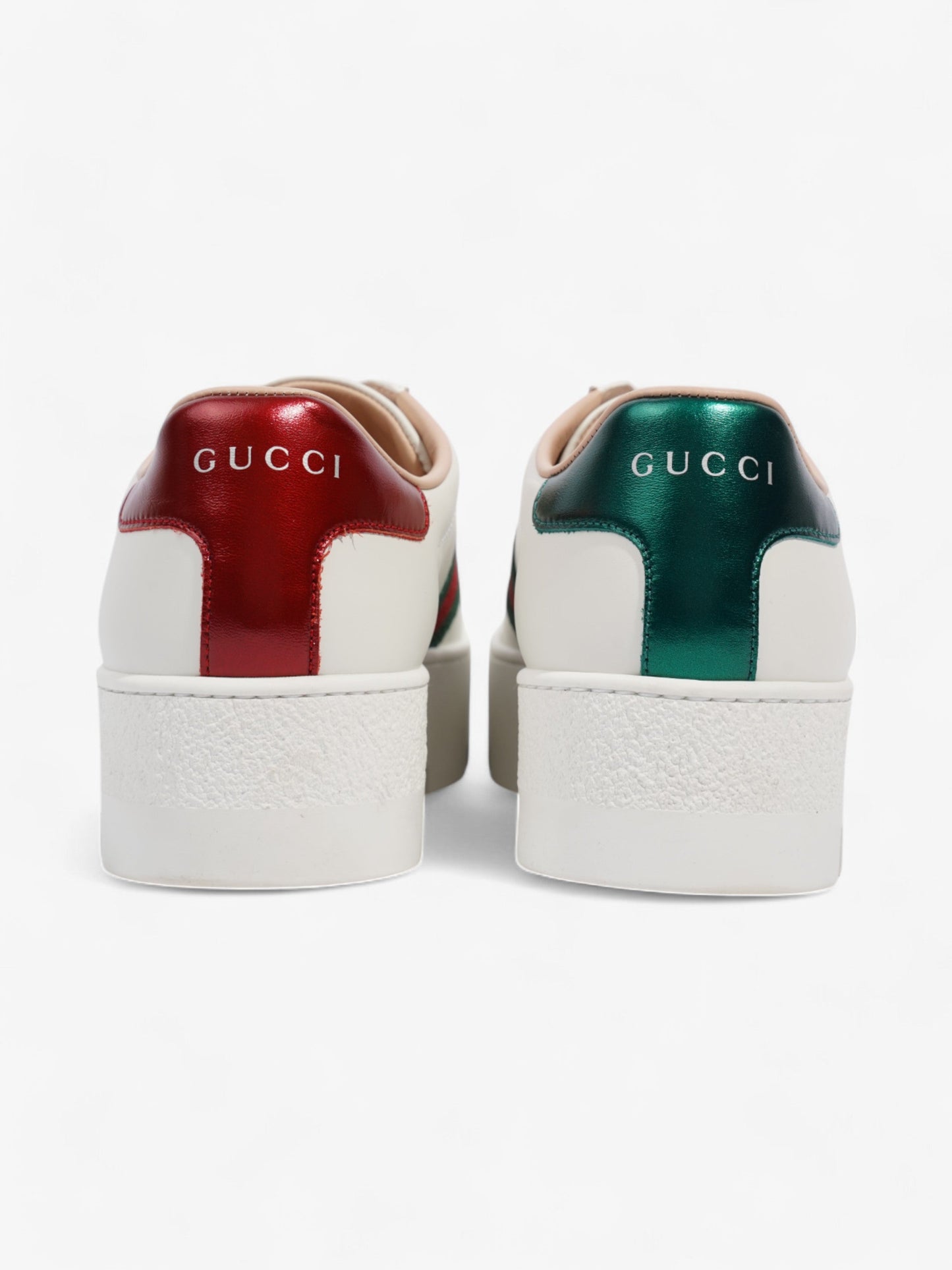 Gucci Ace Platform Sneakers White  / Green / Red Leather EU 35.5 UK 2.5
