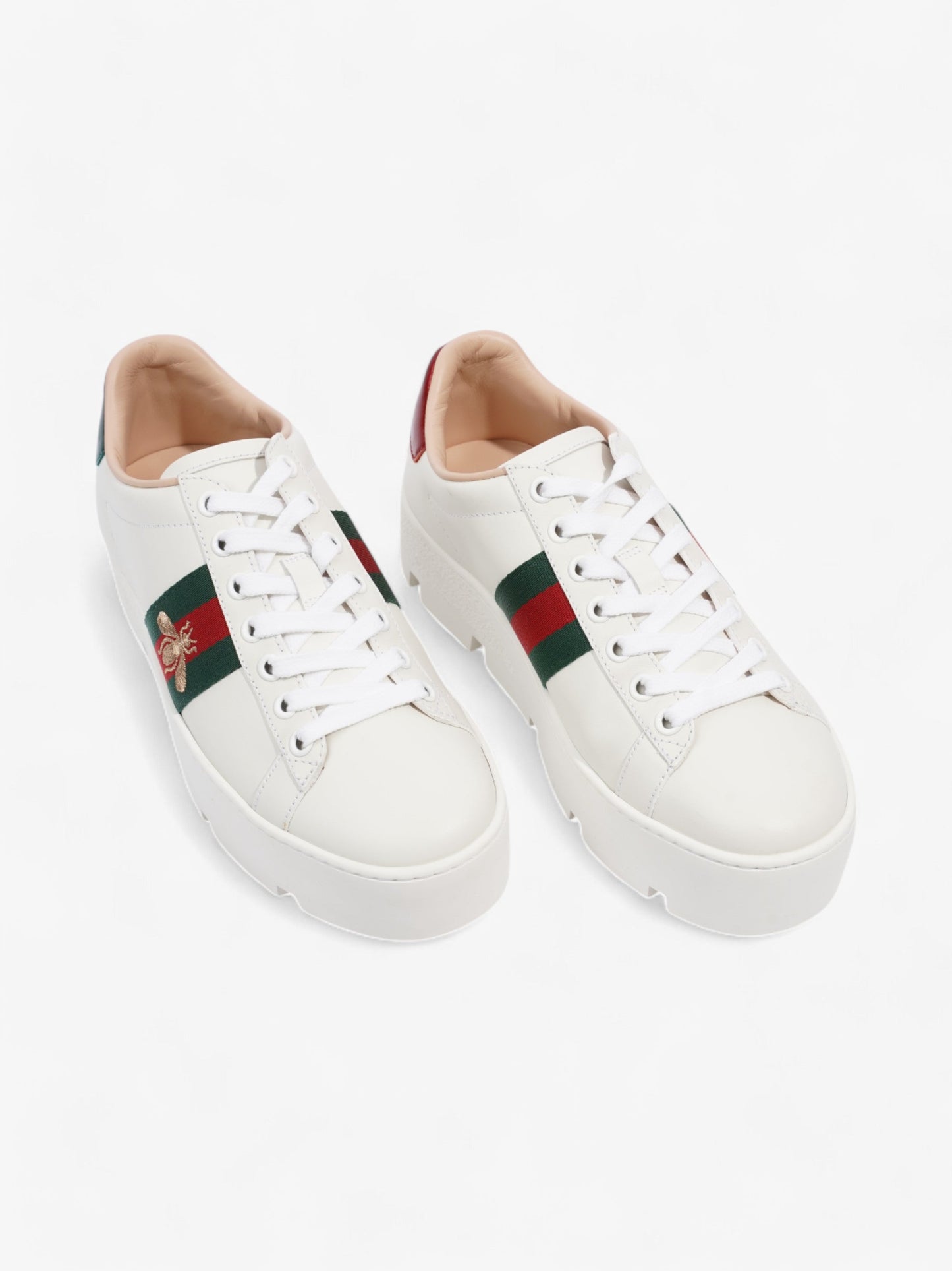 Gucci Ace Platform Sneakers White  / Green / Red Leather EU 35.5 UK 2.5