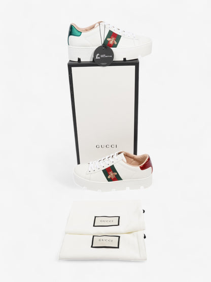 Gucci Ace Platform Sneakers White  / Green / Red Leather EU 35.5 UK 2.5
