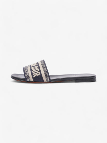 Christian Dior Dway Slides Navy / White Canvas EU 37.5 UK 4.5