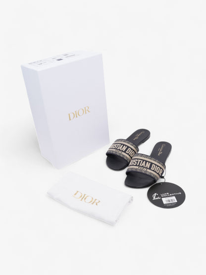 Christian Dior Dway Slides Navy / White Canvas EU 37.5 UK 4.5