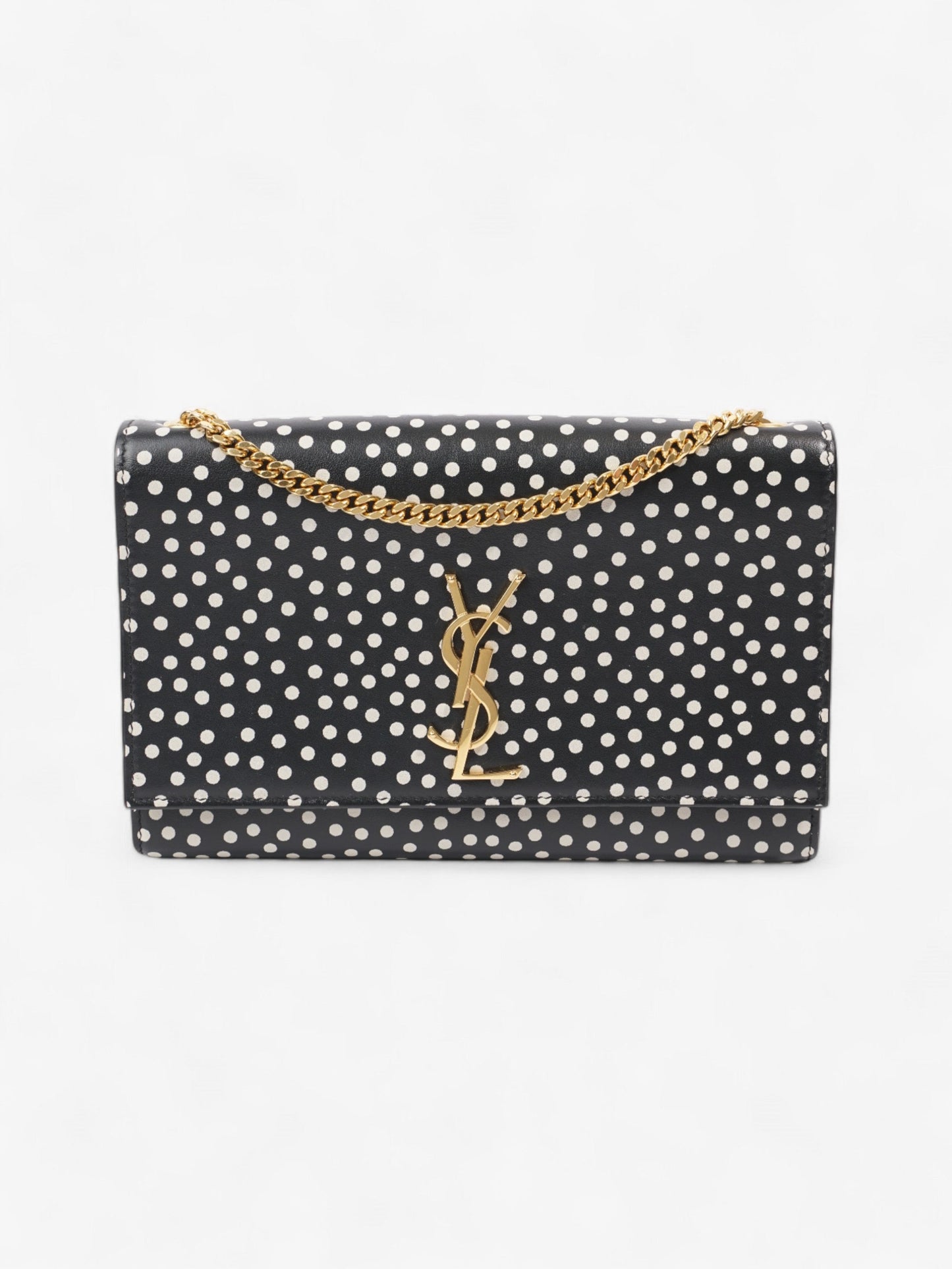 Saint Laurent Kate Black / White Leather Medium