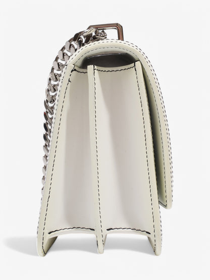 Burberry TB Chain Bag Optic White / Black Lambskin Leather Small