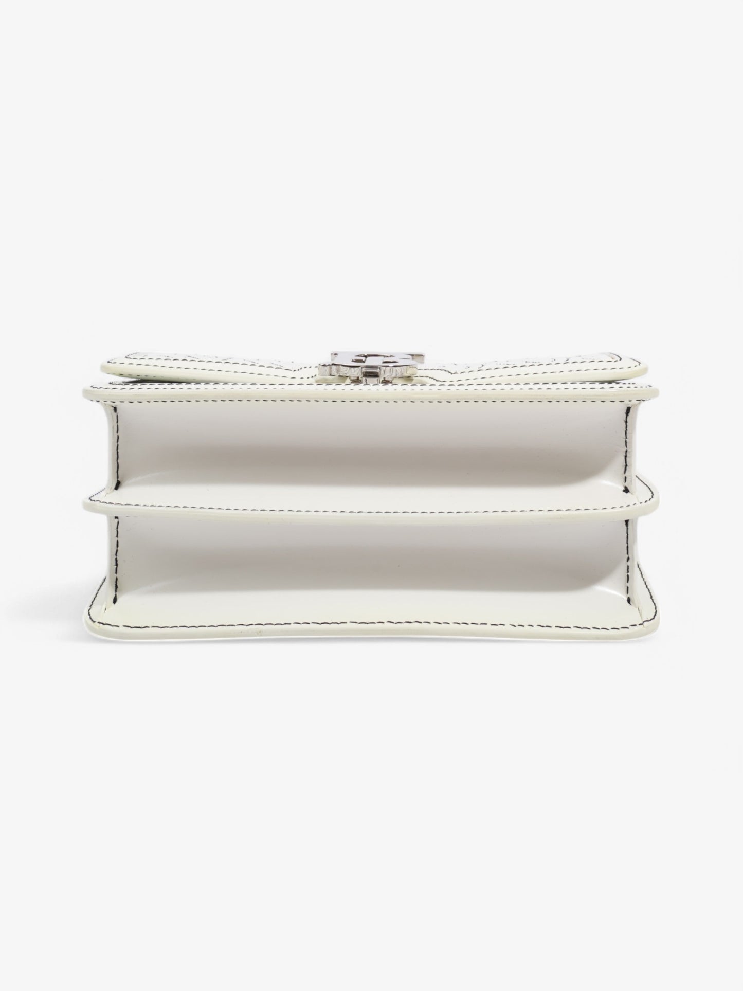 Burberry TB Chain Bag Optic White / Black Lambskin Leather Small