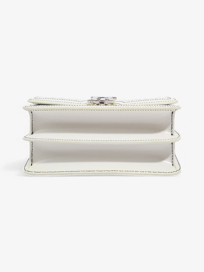 Burberry TB Chain Bag Optic White / Black Lambskin Leather Small